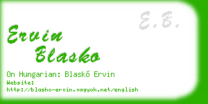 ervin blasko business card